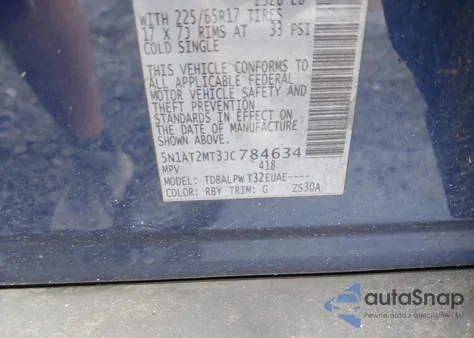 2018 Nissan Rogue S z USA, uszkodzony, nr VIN 5N1AT2MT3JC784634